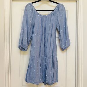 Elegant Blue Long Sleeve Dress